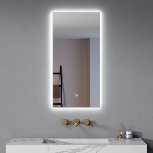 Specchio Led 90x45 Cm Retroilluminato Luce Calda/Fredda Accensione Touch| Edge