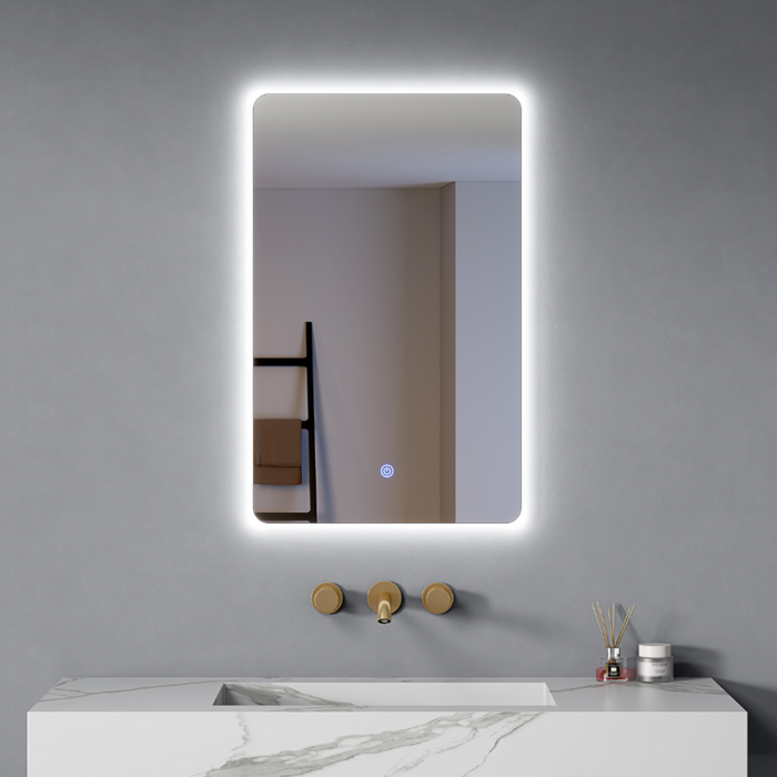 Specchio Led 70x50 Cm Retroilluminato Luce Calda/Fredda sensore Touch| Lumina