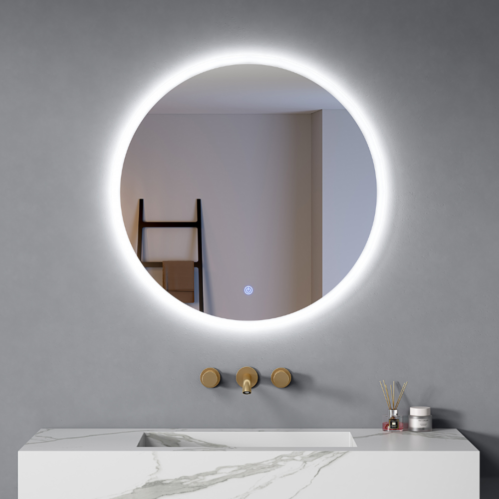 Specchio Bagno Led Tondo Ø80 cm luce Fredda/Calda accensione Touch| Orbis