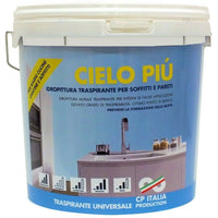 VERNICE IDROPITTURA TRASPIRANTE  SEMILAVABILE  CIELO PIU LT.5 BIANCO OPACO