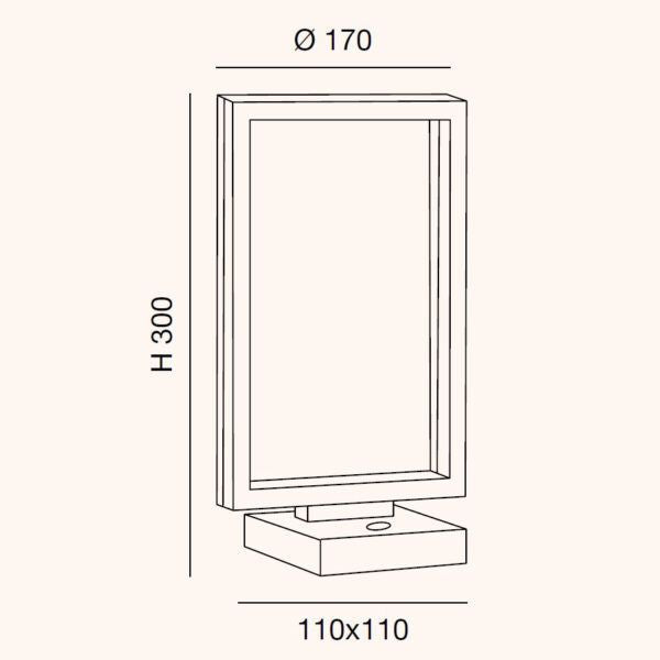 LAMPADA TAVOLO CORTEN A LED 15W 3000K 1750LM DIMMERABILE BARD FABAS