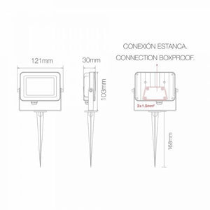 FARO PROIETTORE CORTEN LED 10W LUCE CALDA 3000K CON PICCHETTO SKY/SPIKE BENEITO