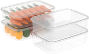 Contenitori per conservazione a 3,5L*4, contenitori per alimenti, contenitori per conservazione con coperchi, contenitori per freezer, resistenti al congelatore, resistenti al microonde, in plastica BPA libera, trasparenti, set da 4 a 3,5L