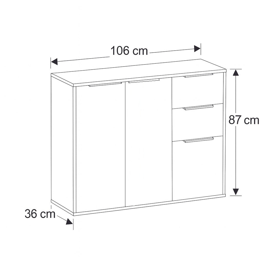 BASE ESPRESSO 3 ANTE 106X36XH87CM CEMENTO.