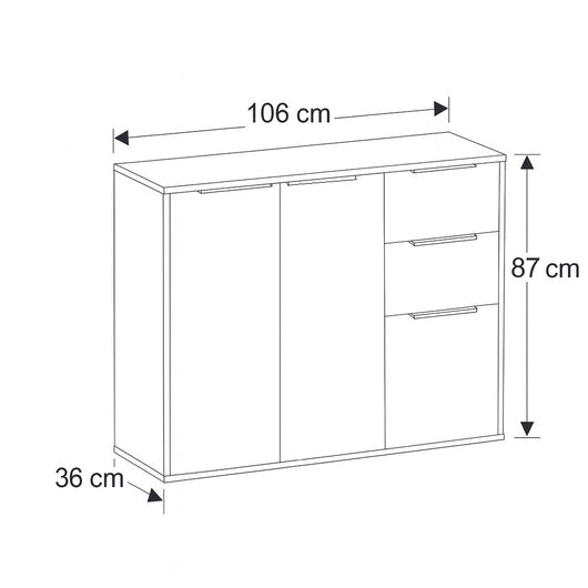 BASE ESPRESSO 3 ANTE 106X36XH87CM CEMENTO.