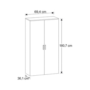 MULTIUSO ESPRESSO 2 ANTE 70X36XH181CM BIANCO