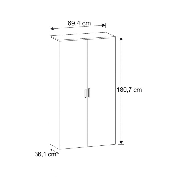 MULTIUSO ESPRESSO 2 ANTE 70X36XH181CM BIANCO