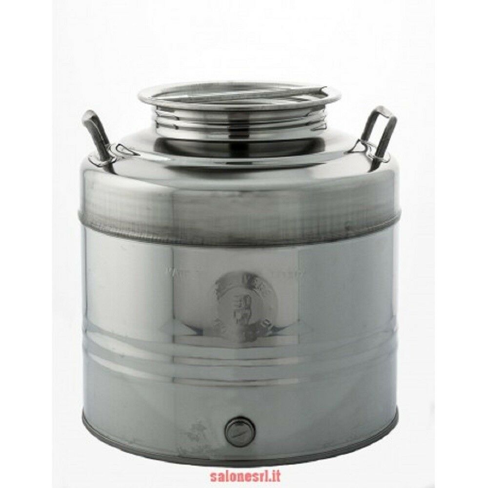 FUSTO CONTENITORE PER OLIO IN ACCIAIO INOX,BOCCA LARGA LT.30