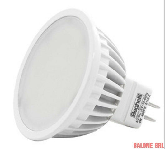 LAMPADA 10PZ BEGHELLI LED 56034 MR16 - 12V W4,0 FREDDA 4000K LAMPADINA