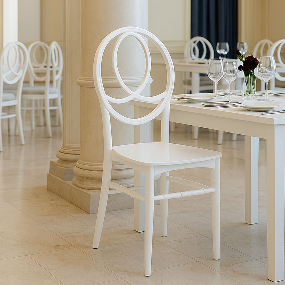 Sedia New Phoenix in plastica polipropilene colore bianco unico monoblocco