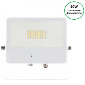 FARO PROIETTORE CON SENSORE DI MOVIMENTO LED 50W 4000K BIANCO SKY M.WAVE BENEITO