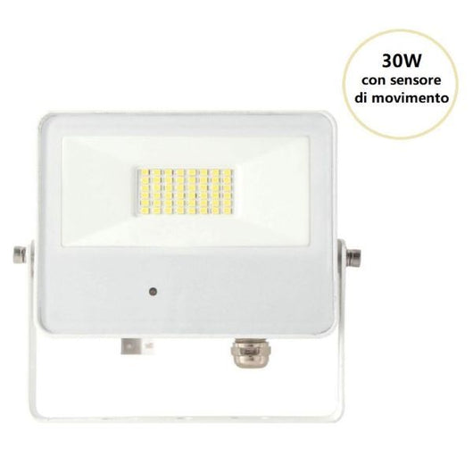 FARO PROIETTORE CON SENSORE DI MOVIMENTO LED 30W 4000K BIANCO SKY M.WAVE BENEITO