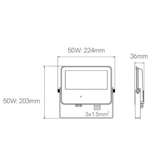 FARO PROIETTORE CON SENSORE DI MOVIMENTO LED 50W 4000K BIANCO SKY M.WAVE BENEITO