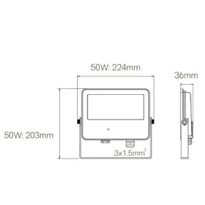 FARO PROIETTORE CON SENSORE DI MOVIMENTO LED 50W 4000K NERO SKY M.WAVE BENEITO
