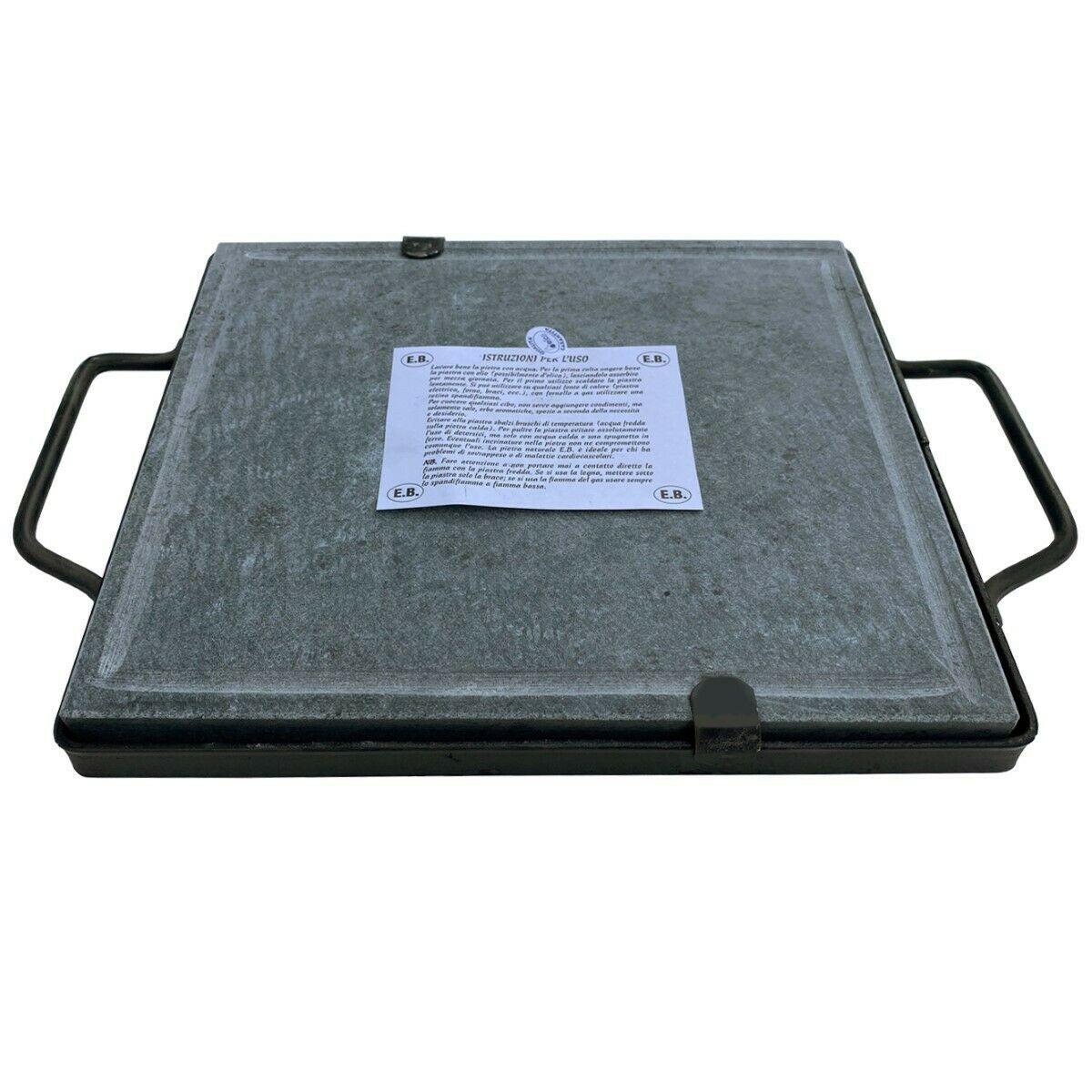 PIETRA OLLARE PIASTRA NATURALE CON TELAIO NERO  CM. 30X40