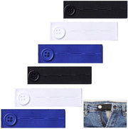 Elastici per allungamento cintura, 6 pezzi, allungatori cintura regolabili, allungatori cintura con chiusura per pantaloni, jeans, confezione da 6 pezzi in 3 colori