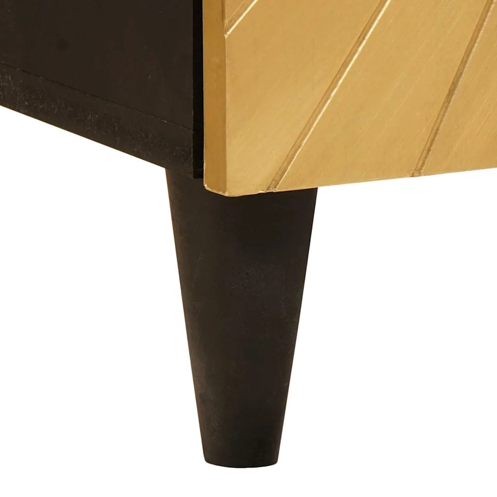vidaXL Mobile da Bagno con cassetto Nero e Oro 38 x 33 x 160 cm