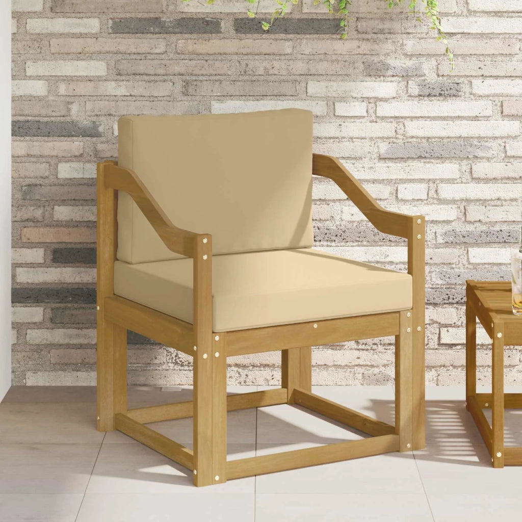 2 Pezzo Set di divani da esterno-Sofa da giardino Poliestere Bianco e Beige 231543