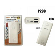 Trade Shop - Powerbank Batteria Portatile 15000mah 2 Uscite Usb Type-c Linq P290 -