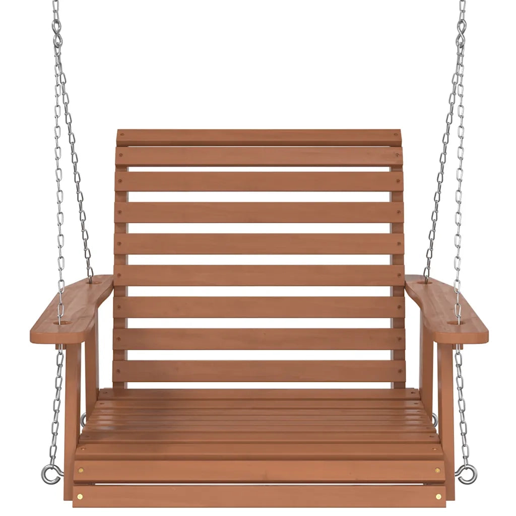 Dondolo da Giardino Catene in Metallo Marrone in Legno di Abete 4008979