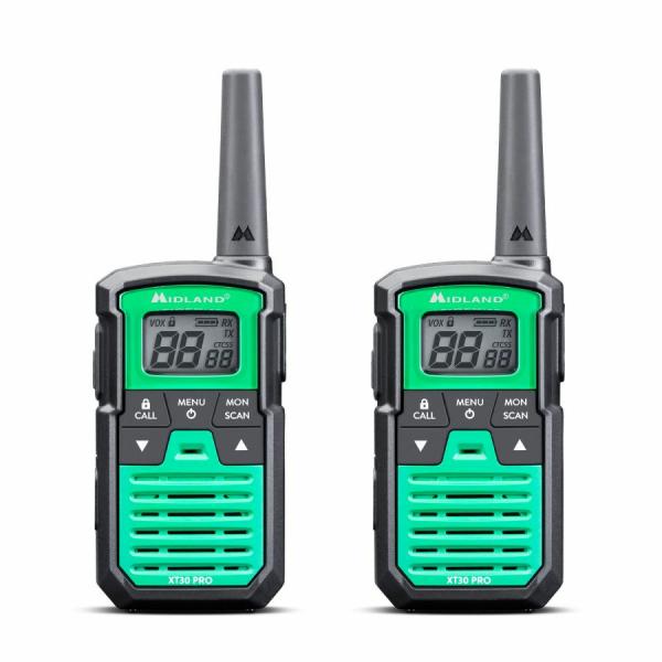 Midland XT30 Pro ricetrasmittente 16 canali 446.00625  446.19375 Nero, Verde (MIDLAND Walkie Talkie XT30 Pro Black/G)