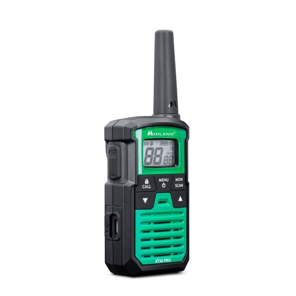 Midland XT30 Pro ricetrasmittente 16 canali 446.00625  446.19375 Nero, Verde (MIDLAND Walkie Talkie XT30 Pro Black/G)