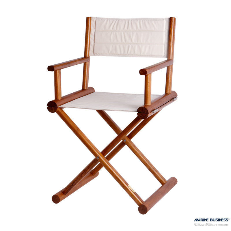 Sedia Regista Pieghevole In Teak Colore Ecru' 52X4