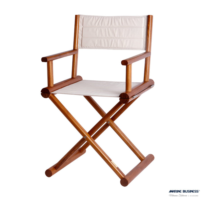 Sedia Regista Pieghevole In Teak Colore Ecru' 52X4