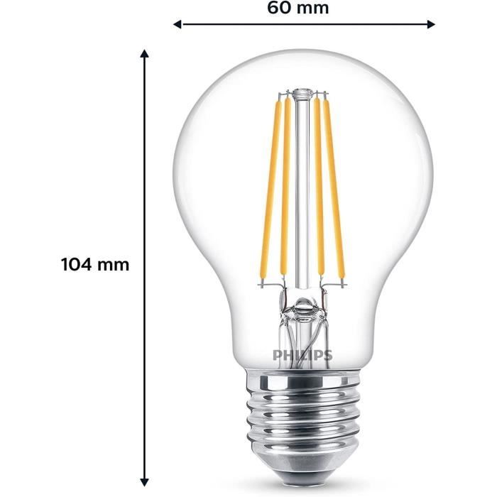 Philips, pacchetto di 6 LED trasparenti e 20 W 60W, bianco caldo, bianco caldo