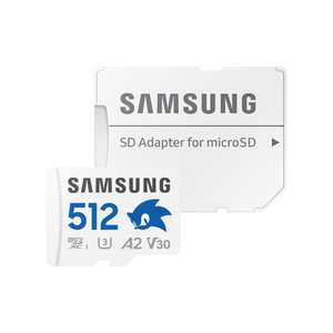 Samsung Sonic PRO Plus è una scheda MicroSDXC da 512GB con velocità di lettura fino a 180 MB/s e scrittura fino a 130 MB/s. Offre prestazioni U3 V30 A2 ideali per video 4K e applicazioni esigenti.