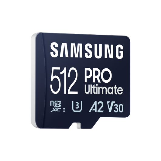 Samsung PRO Ultimate microSD Memory Card 512GB (Samsung PRO Ultimate MB-MY512SA - Scheda di memoria flash [adattatore a SD in dotazione] - 512 GB - A2 / Video Class V30 / UHS-I U3 - UHS-I microSDXC - blu)