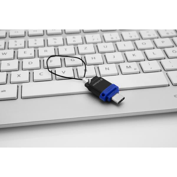 Memoria Pen Drive Verbatim Dual 32 Gb - Doppia interfaccia per porte USB Type-C e USB Type-A - Blu