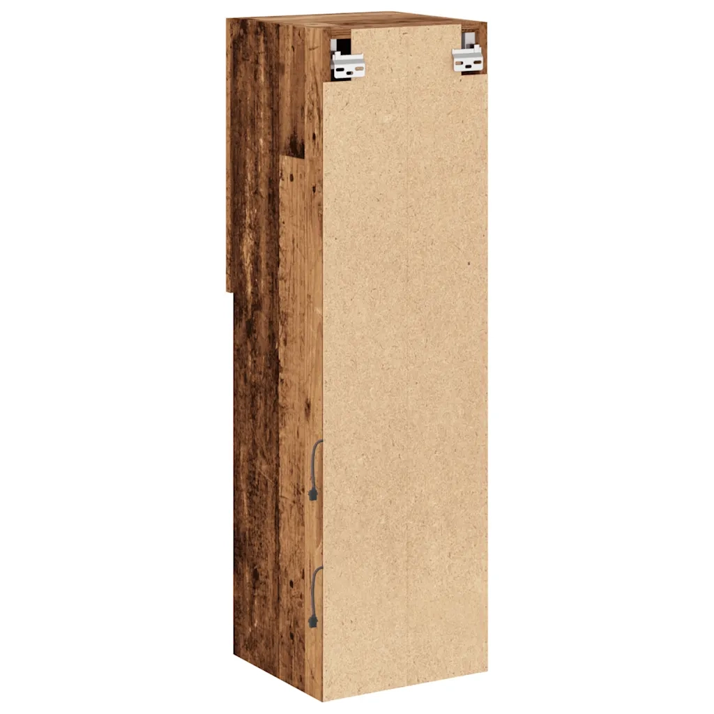 Mobili Porta TV con Luci LED 2 pz Legno Antico 30,5x30x102 cm 857677