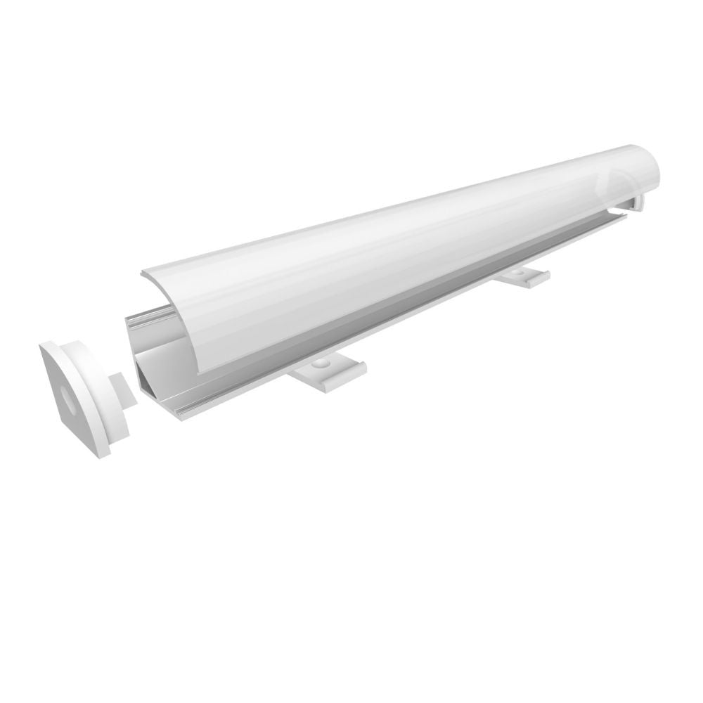 Profilo P53 alluminio lunghezza 1200mm. con schermo bianco con touch dimmer bianco