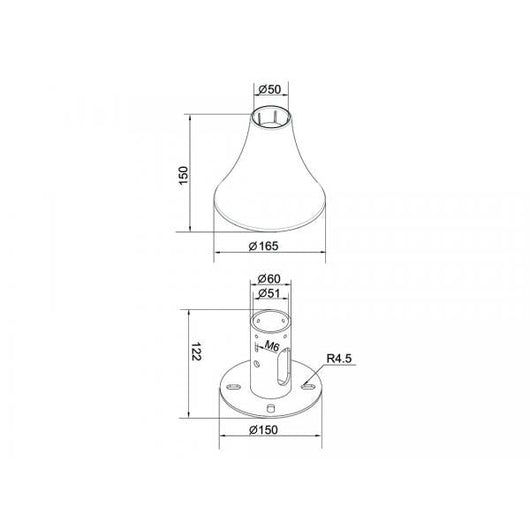 Multibrackets 3651 Accessorio per il montaggio del monitor (Multibrackets M Pro Series - Floor To Ceiling Wall Plate Black)
