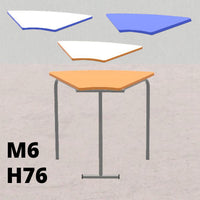 TAVOLO PINO Ribaltabile altezza 76cm, spicchio di un cerchio diametro 1,76mt spessore del piano 22mm, nobilitato in melamina, struttura grigia (acquisto min. 6 pz/multipli di 6)