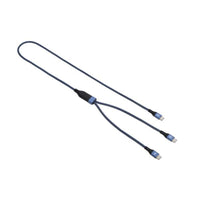 VULTECH CS-NCCC12BL - CAVO SMARTPHONE IN NYLON TYPE-C TO 2 TYPE-C 1,2M 5.0A 100W - BLU