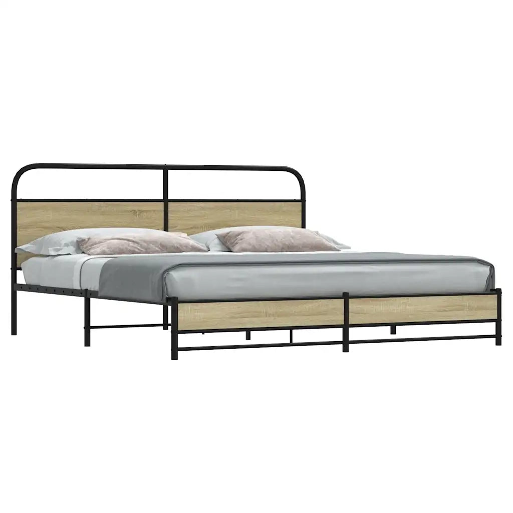 Giroletto senza Materaso in Metallo Rovere Sonoma 183x213 cm 3318690