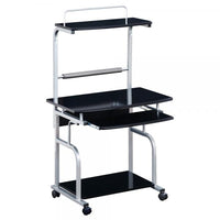 TECHLY ICA-TB 7800BK - SCRIVANIA MOBILE CON PIANO TASTIERA ESTRAIBILE - NERO LUCIDO