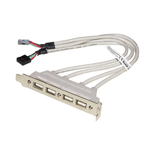 PIASTRINA LINK CON 4 CONNETTORI USB 2.0 TIPO ''''A'''' ESTERNI - CONNETTORE ALLA PIASTRA MADRE 2X10 PIN 2,54 MM