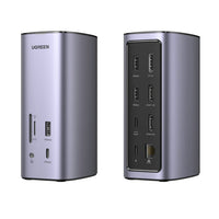 UGREEN Docking Station Triple Display- 12-in-1- 8K 2xHDMI & DP- USB-C 10G- RJ45- PD 100W- 3xUSBA- CR- Audio