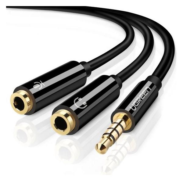 UGREEN Cavo Audio 3.5mm maschio a 2 femmina- case ABS(Black)