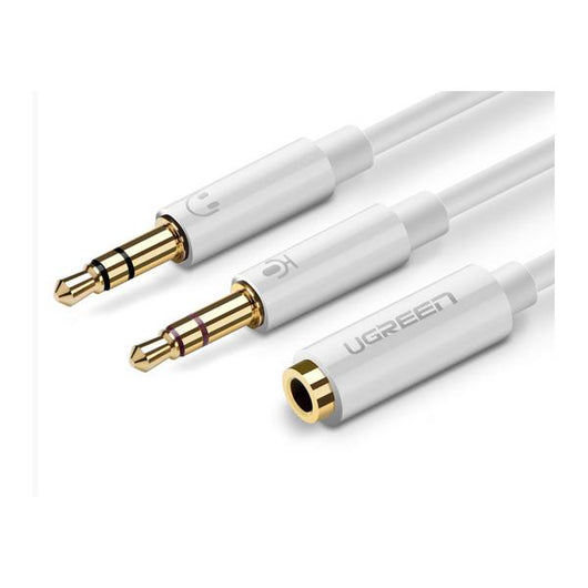 UGREEN Cavo Audio 3.5mm femmina a 2 maschio- case ABS (White)