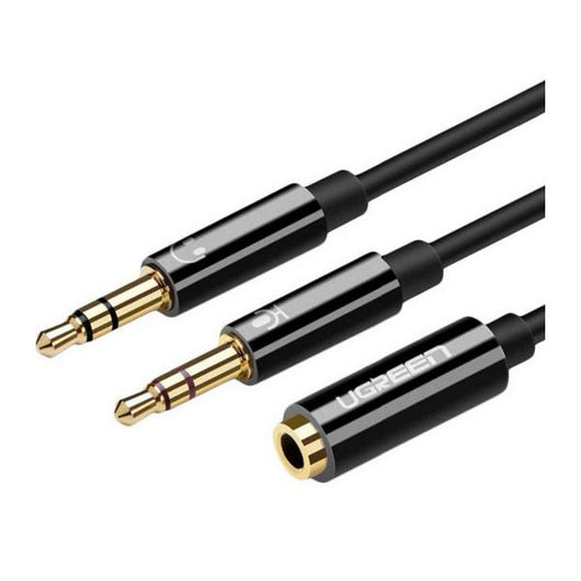 UGREEN Cavo Audio 3.5mm femmina a 2 maschio- case ABS (Black)