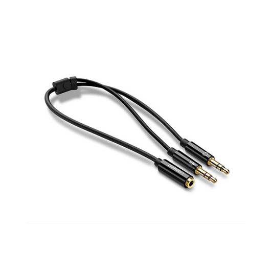 UGREEN Cavo Audio 3.5mm femmina a 2 maschio- case ABS (Black)