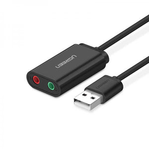 UGREEN Adattatore USB 2.0 a 2x3-5mm jack AUX (Cuffie e Microfono)- (Black)