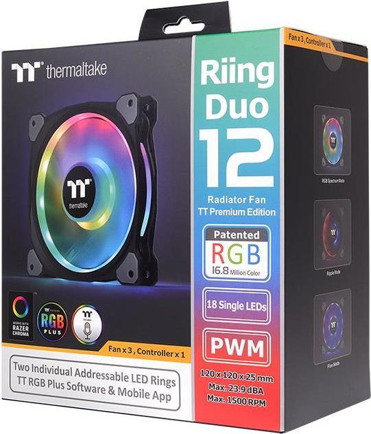 Thermaltake Riing Duo 12 RGB Premium Edition Computergehuse Khlset (CL-F073-PL12SW-A)