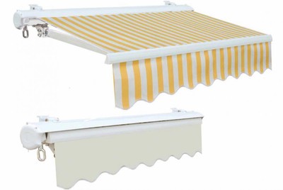 TENDA DA SOLE CASSONATA BRACCI RETRATTILI ECRU' MT.3X2,5