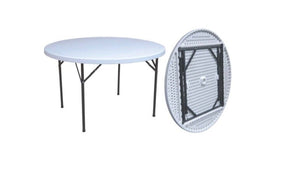 TAVOLO TONDO IN POLIETILENE RIPIEGHEVOLE CM. 122X74H PESO KG. 13