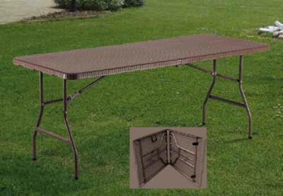 TAVOLO MARRONE COUNTRY RETTANGOLARE RIPIEGHEVOLE CM. 180X75X74H PESO KG. 13